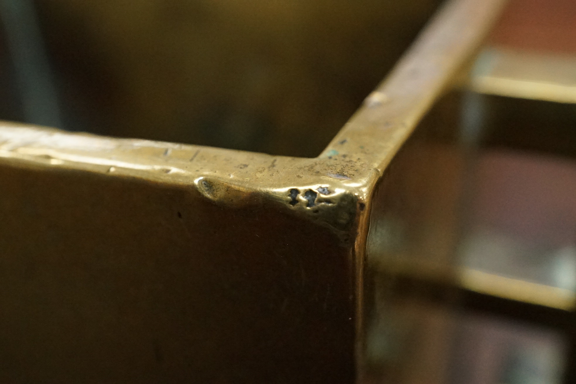 A Chinese bronze rectangular censer, fangding, Xuande mark, 18th century